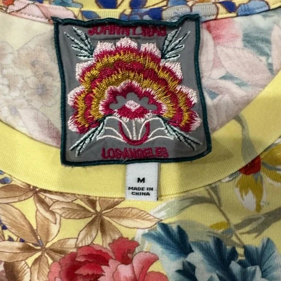 Johnny Was WILDFLOWER Crew Knit Tee Top Flower Blouse Shirt - Picture 5 of 5